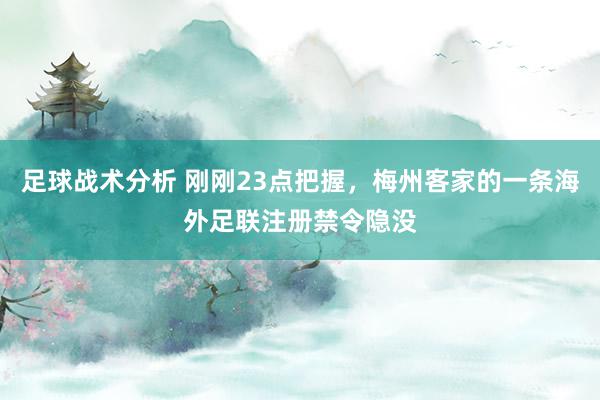 足球战术分析 刚刚23点把握，梅州客家的一条海外足联注册禁令隐没