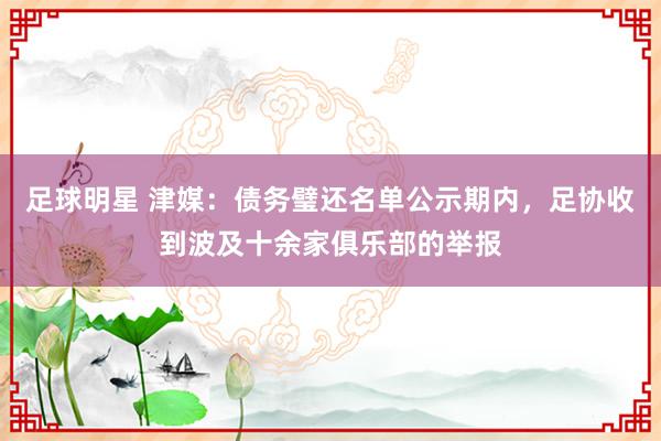 足球明星 津媒：债务璧还名单公示期内，足协收到波及十余家俱乐部的举报