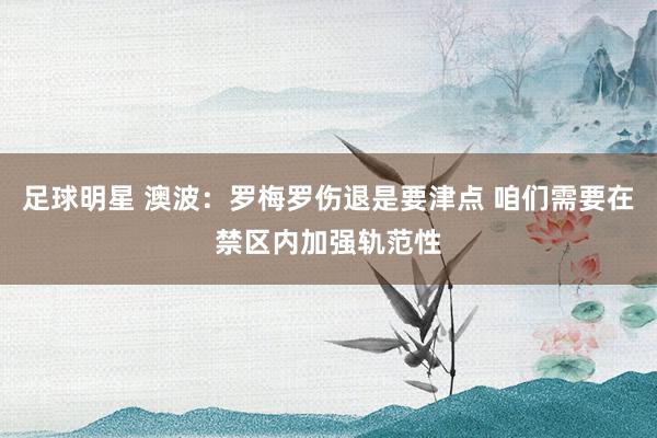 足球明星 澳波：罗梅罗伤退是要津点 咱们需要在禁区内加强轨范性